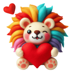 Happy rainbow lion