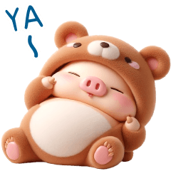 (R)Bear Pig_Cute little piggy