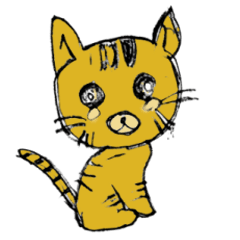 yellow cat greeting stamp