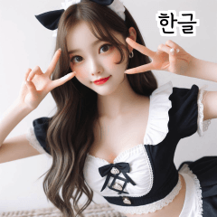 KR 20 year old maid cosplay girl 2