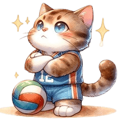 Cute Volleyball Player Cats Stickers