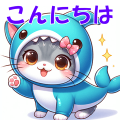 Cute kitten in a dolphin costume