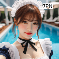 JPN 20 year old maid swimsuit