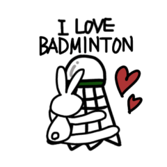 Let's do our best, Usagi-kun.badminton