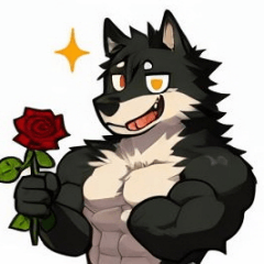 happy life furry male wolf
