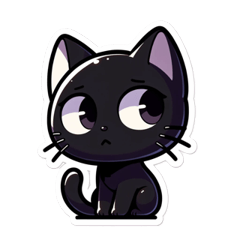 귀여운 검은 고양이 스티커!