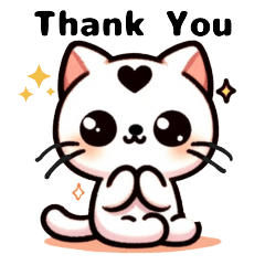 Whimsical White Cat: Daily Heart Emojis