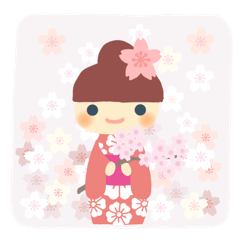 Sakura girl Komameko-chan Stickers