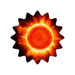 The emblem of the shining sun, the hero