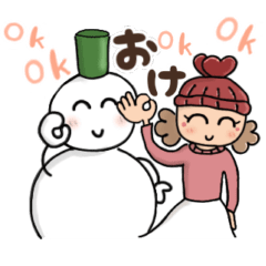 anime Niwa and Snowman sticker
