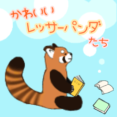 Cute red panda sticker with greetings