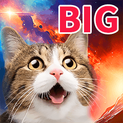 Funny Space Cat [Photo BIG Sticker]