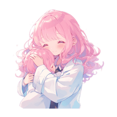 White_coat_Pink_hair_Girl