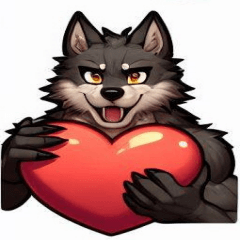 Love  from furry male wolf