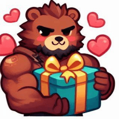 Love from furry male bear