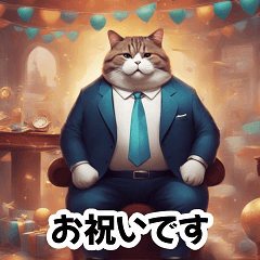 Chubby Executive Cat's Everyday Phrases