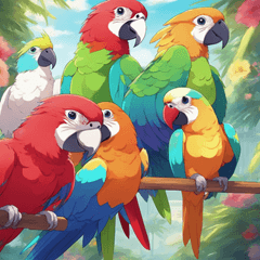 colorful parrot greeting