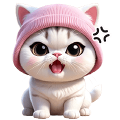 Cat Cute With Pink Hat