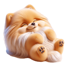 3D Art Dog Friends Pomeranian simple