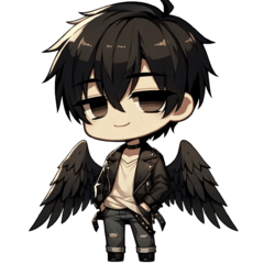 Chibi fallen angel boy's daily life