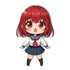Red-Haired High School Girl Stickers