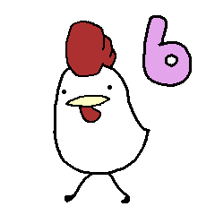 Animation chicken sticker 6 (Japanese)