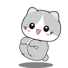 Baby Grey Cat 4 : Pop-up sticker