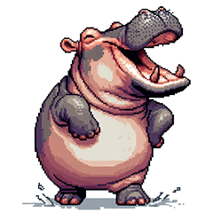 Pixel art Hippopotamus