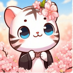 Cute tiger in spring 2