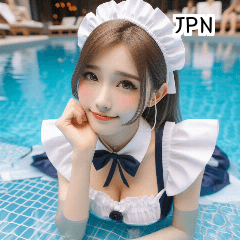 JPN 23 year old maid swimsuit girl