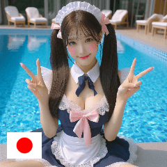 JP 22 year old maid swimsuit girl