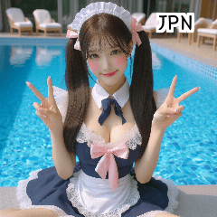 JPN 22 year old maid swimsuit girl