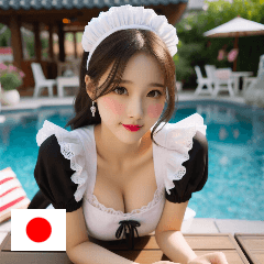 JP 24 year old maid swimsuit girl