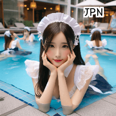 JPN 20 year old swimsuit maid girl