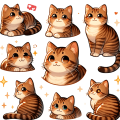Orange Tabby Cat Stickers Part 1