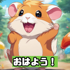 Adorable Anime Hamster Stamps
