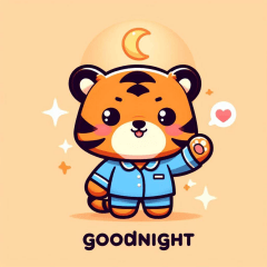 cute tiger of the good night