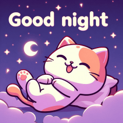 cute cat of the good night