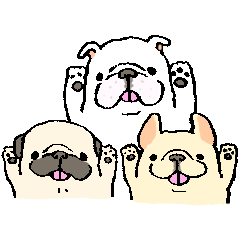Simple words sticker of HANAPECHA DOG