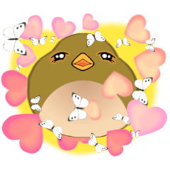 Spring-like stickers of bird characters