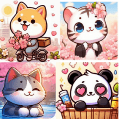 Spring and cute animal friends