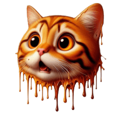 น้องแมวสีส้มทำจากน้ำเชื่อม