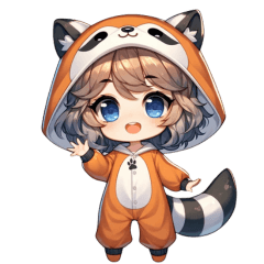 girl wearing raccoon costume