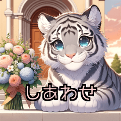 40 cool and cute white tiger sticker