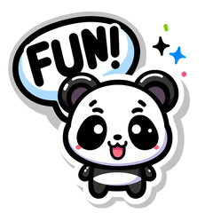 Stiker Panda Seru
