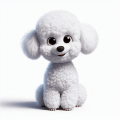 Toy Poodle (White) LINE Stamps_01