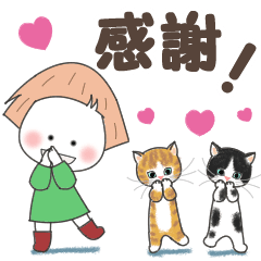 Shiromaruko-chan and Nyan's stickers 3