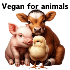 Vegan & Animals Greeting Stickers: