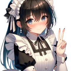 cute black-haired maid_1