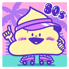 Adorable colorful 80s poo